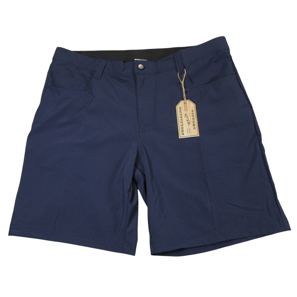 New Victory Outfitters Mens‎ Performance Chino Shorts 38 x 9 Blue Stretch
